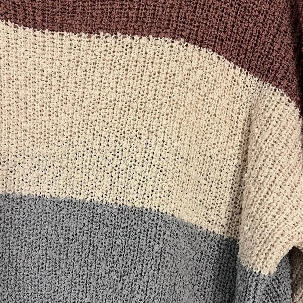 Debut Sz S Small Oversized Colorblock Knitted Cropped Sweater Soft - Picture 3 of 4